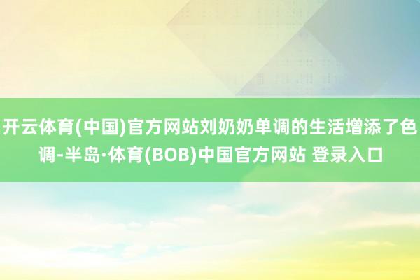 开云体育(中国)官方网站刘奶奶单调的生活增添了色调-半岛·体育(BOB)中国官方网站 登录入口