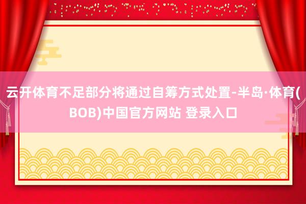 云开体育不足部分将通过自筹方式处置-半岛·体育(BOB)中国官方网站 登录入口