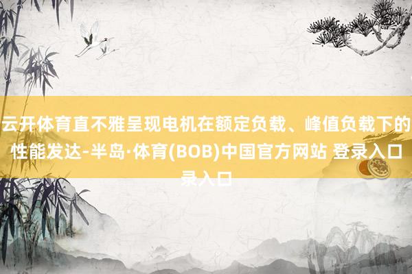云开体育直不雅呈现电机在额定负载、峰值负载下的性能发达-半岛·体育(BOB)中国官方网站 登录入口