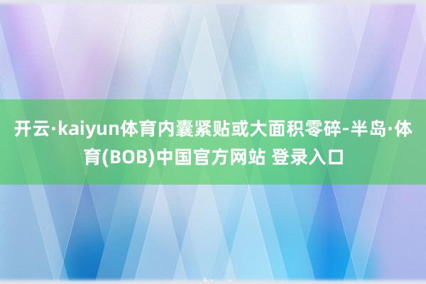 开云·kaiyun体育内囊紧贴或大面积零碎-半岛·体育(BOB)中国官方网站 登录入口