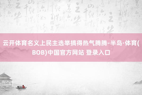 云开体育名义上民主选举搞得热气腾腾-半岛·体育(BOB)中国官方网站 登录入口